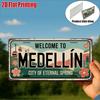 D Flat  Pc Vintage Metal Sign for Decorative Purposes Only Outdoor Plaque And Wall Decor  Medellin Aluminum Sign Vintage