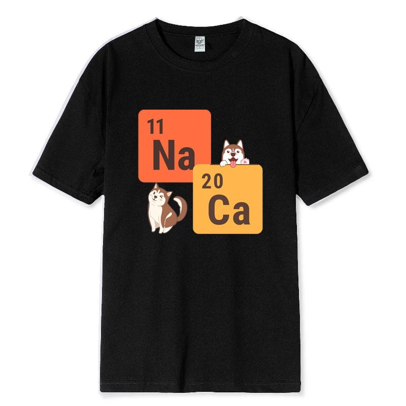 Periodic Table of Dogs Humorous Chemistry Tshirt Organic Cotton Unisex Adult Graphic Tops Funny Dog Breeds Summer Comfort Tee S