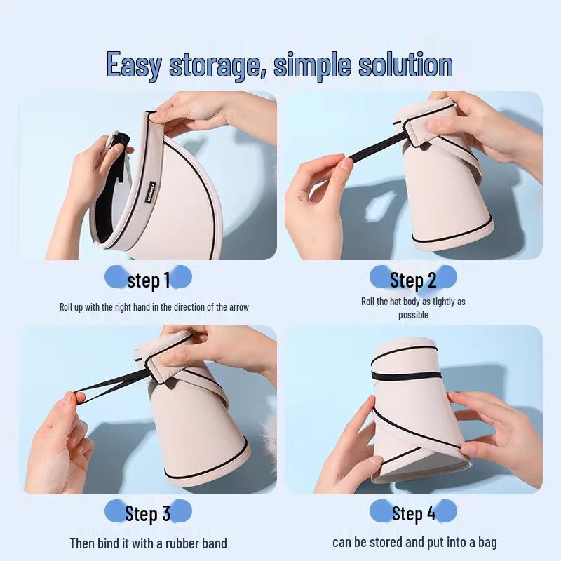 Women's Foldable Sun Hat with UV Protection and Open Top