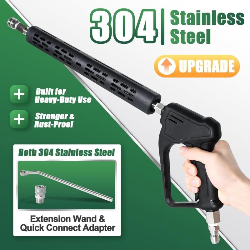 Garden Hose Nozzle High Pressure Water Hose Nozzle Washer Garden Hose Thread for Washing Car Watering Plant Outdoor