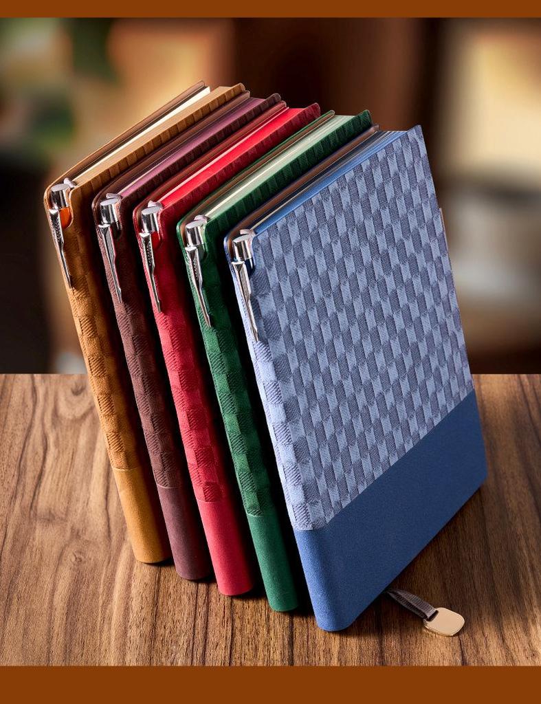 Retro Plaid A5 Soft Leather Notebook - Custom Business Diary with Thick Daolin Paper, High Aesthetic Value