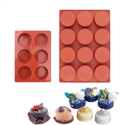 6/12 Moules à gâteau cylindriques ronds Moules en silicone pour la cuisson de biscuits, d'Oreos enrobés de chocolat, Moules à pâtisserie Moule à pâtisserie Rond Cupcake Gâteau