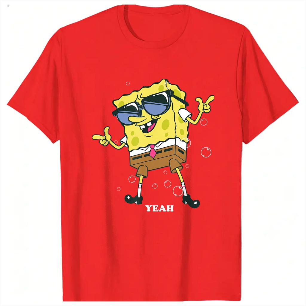 Streetwear T Shirt Spongebobs Cool Yeah Sunglasses T Shirts Leisure Tee Shirt for Unisex Summer Y2K Casual Print Short Sleeve Tops