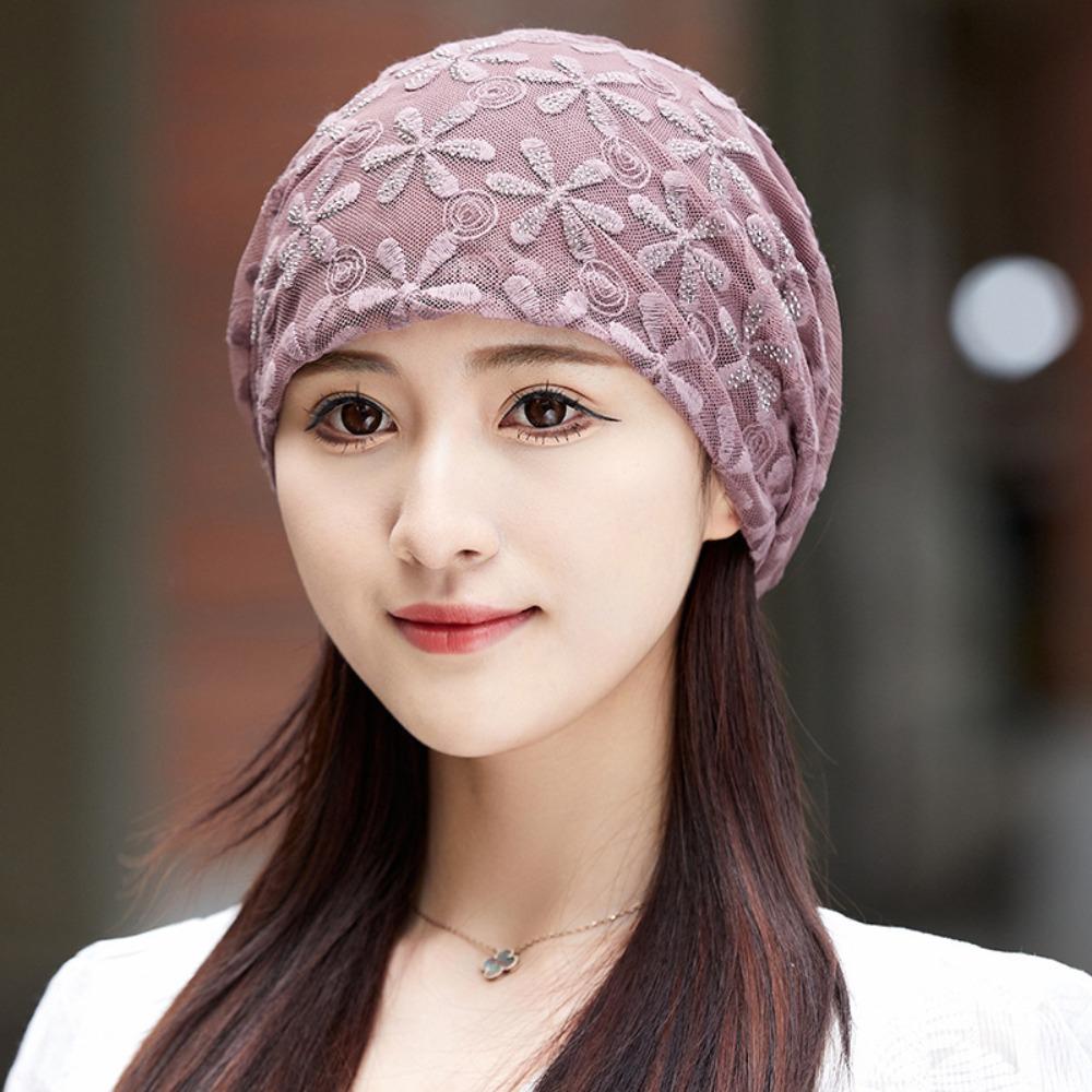 Breathable Beanies Cap Hollow Out Turban Beanies Caps Chemo Cap Crochet Slouchy Hat  Women Girls