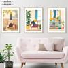 Books Illustration Tropical Monstera Girl Cheetah Boho Wall Art Canvas Painting Poster and Prints Pictures for Living Room Decor