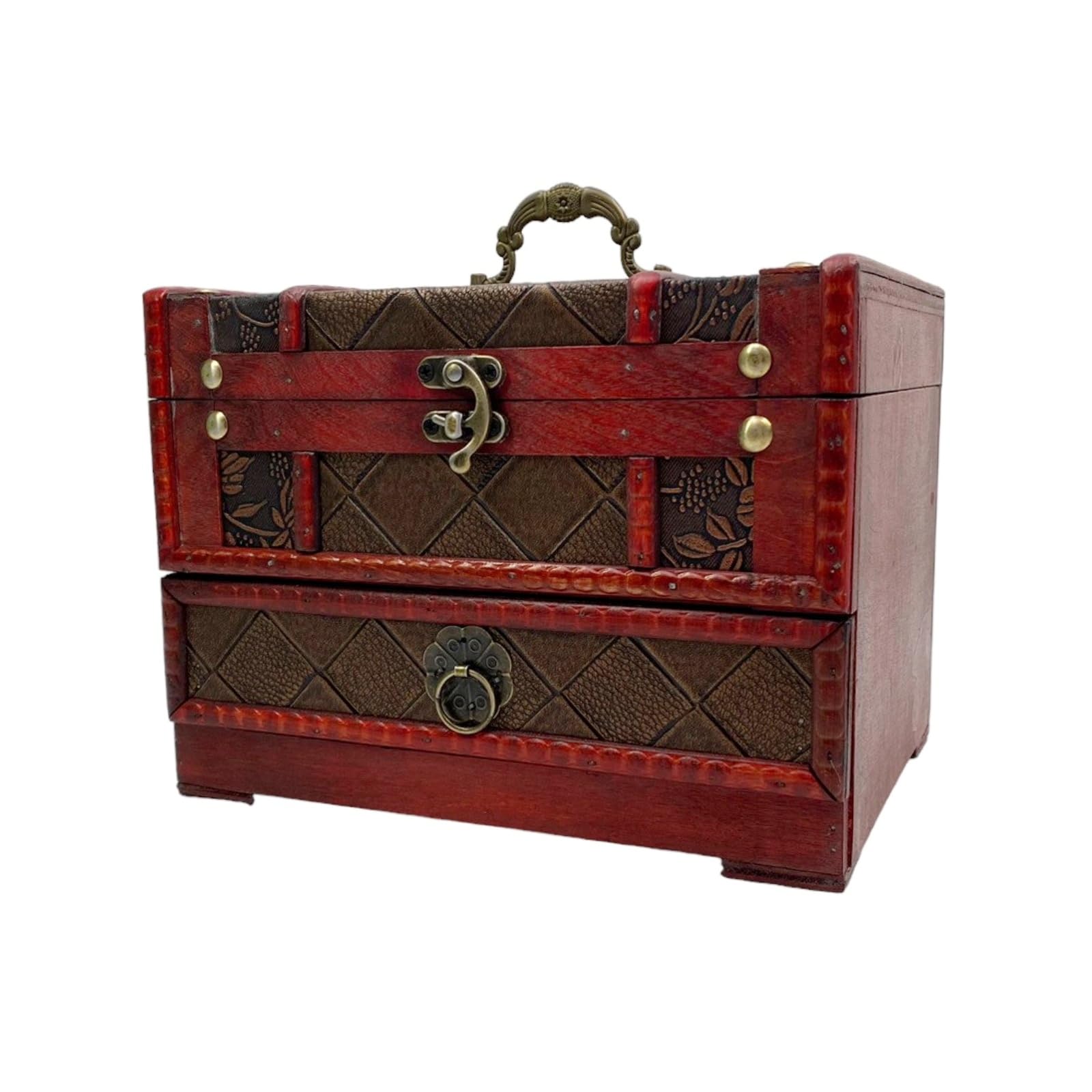 

Lunari Antique-Style Jewelry Box with Mirror, Makeup Box, Cosmetic Case, Small Item Storage Case with Mirror