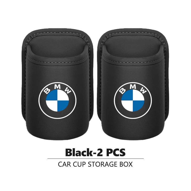 1/2PCS Car Door Water Cup Holder Back Seat Drink Rack Leather Storage Box For BMW G30 G20 M3 M5 E91 E92 E93 E36 E70 X3 X4 X5 X1 Ydbn48