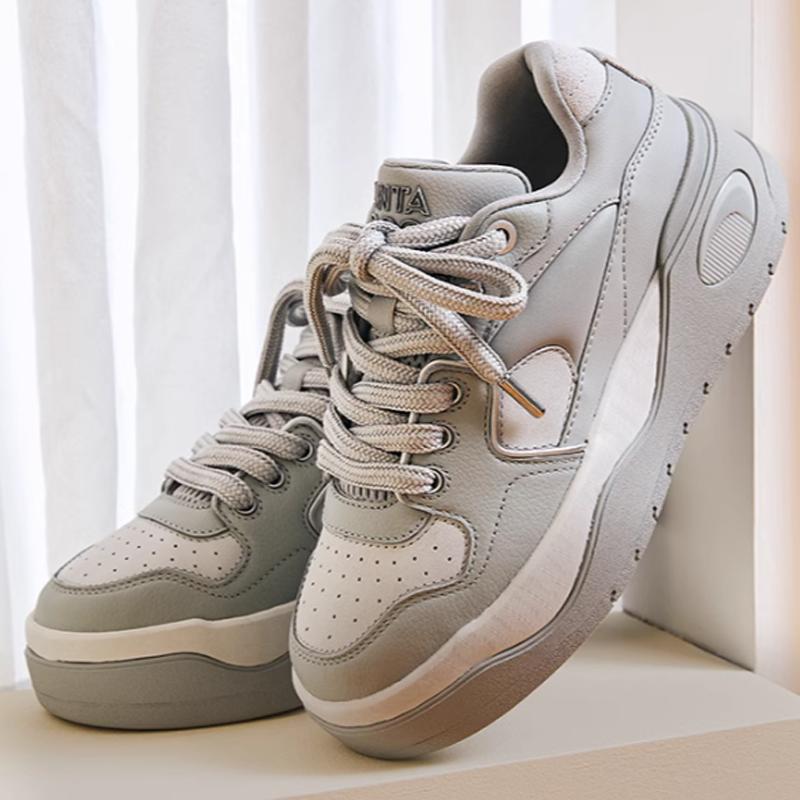 Anta 982Evo Korean Style Versatile Thick Sole Comfortable Trendy Lightweight Low Top Skate Shoes Women Sneakers Gray 122438091-2