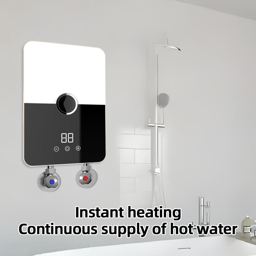 Small Household Bathroom Hot Water Shower Set Small Kitchen Water Heater Digital Display Instant Electric Water Heater