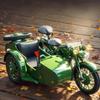 1/10 Legierung Retro Beiwagen Motorrad Modell Druckguss Metall Klassisches Militär Dreirad Motorrad Modell Ton und Licht Kinder Spielzeug Geschenk