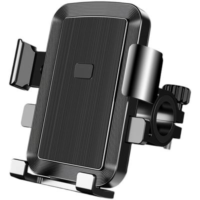 Motorcycle Phone Holder 360 Degree Rotatable Secure Grip with Shock Absorption Adjustable Width for Smartphones
