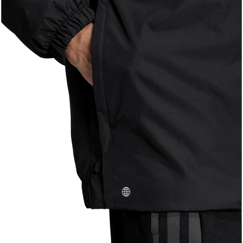 Adidas Color Block Logo Print Hooded Long Sleeve Cotton Jacket Men Jackets Black H50969