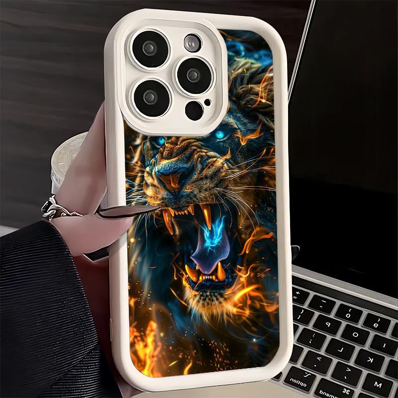 Lion Male Man King Phone Case for iPhone 16 17 Air 16E 15 Pro Max 14 Plus 13 12 Mini Capa Soft Shell Silicone Funda