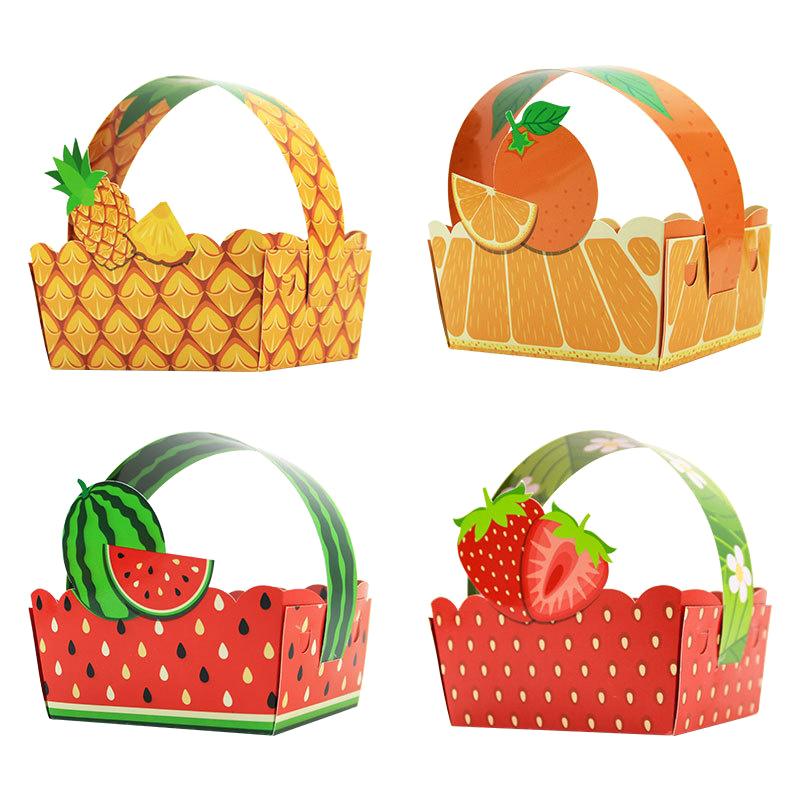 10Pcs Sweet Strawberry Candy Box Strawberry Gift Box Birthday Party Supplies Party Decor Fruit Favors Bag Cookie Cake Box