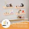 3/4Pcs Scalloped Wood Wall Storage Shelf Strong Load Bearing Wooden Floating Wall Shelf With Hook Decorative Display Shelf