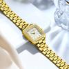 MINIFOCUS Women's Light Luxury Watch with Square Case Mother-of-Pearl Dial Stainless Steel Strap Luminous Hands Relogios