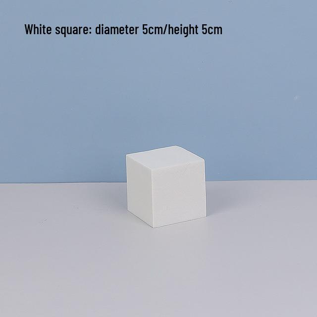 White Foam Geometric Cube Photo Props with Background Board and Small Ornaments