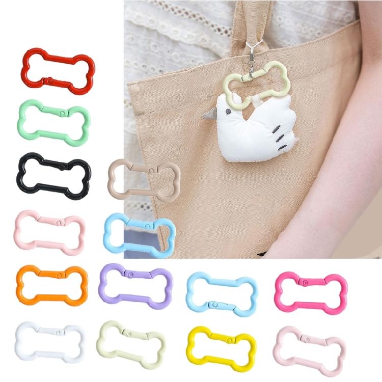 Zinc Alloy Bone Keychain Decoration Spring Operated Clasp Available In 6 Playful Color Options