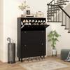 Shoe Cabinet for 24 Pairs, Narrow Shoe Cabinet with 3 Flip Drawers, Adjustable Shelves, Black