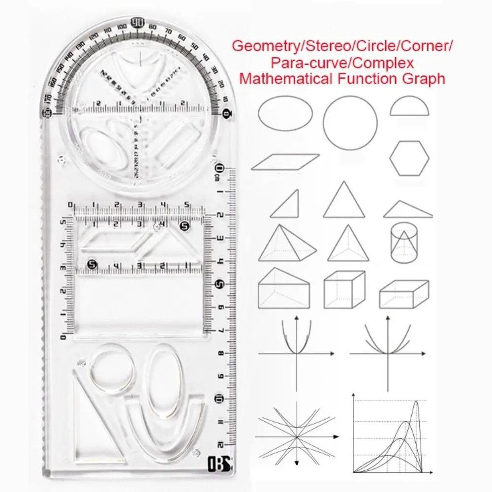 Multifunctional Mathematics Ruler Drawing Rulers Drawing Template Geometric Ruler  Student Use