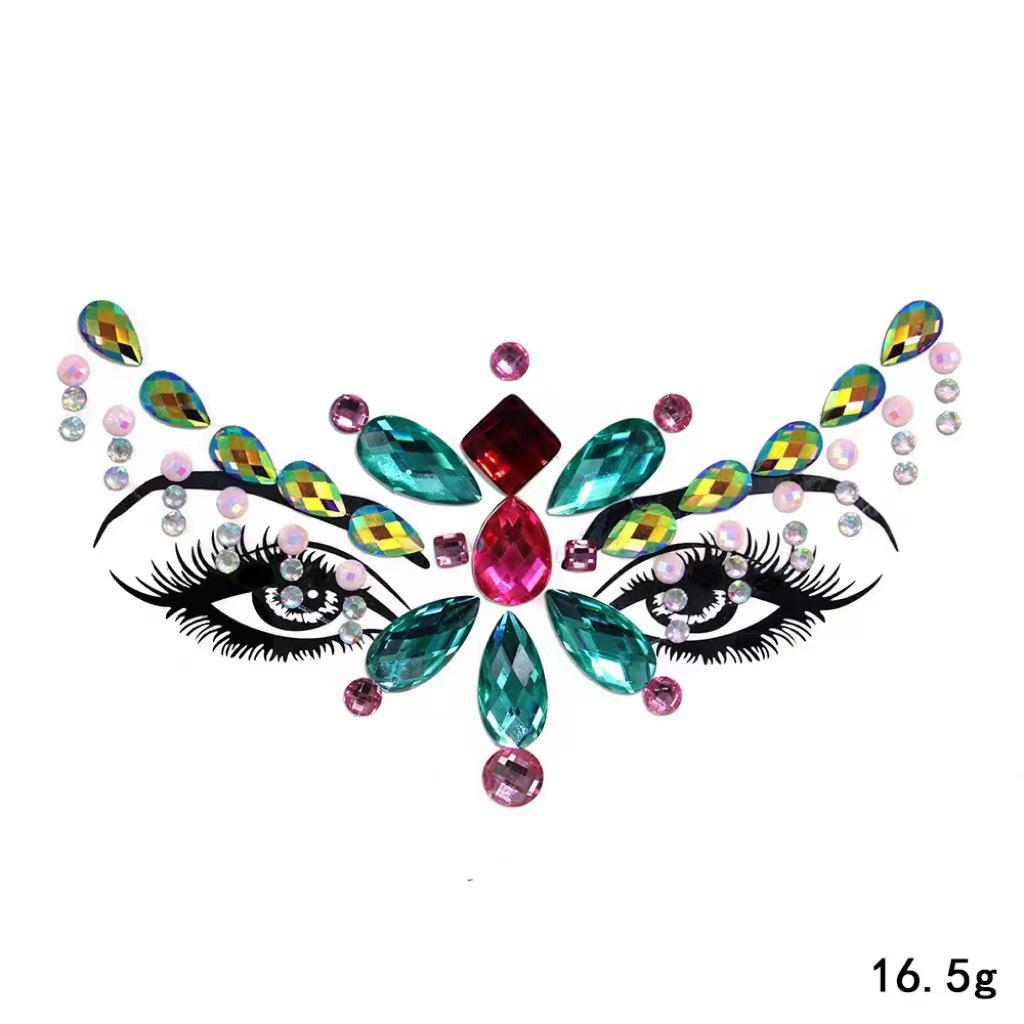 Pegatinas de Pedrería PARTYJOY: Gemas para Maquillaje de Rostro y Ojos para Festivales de Música