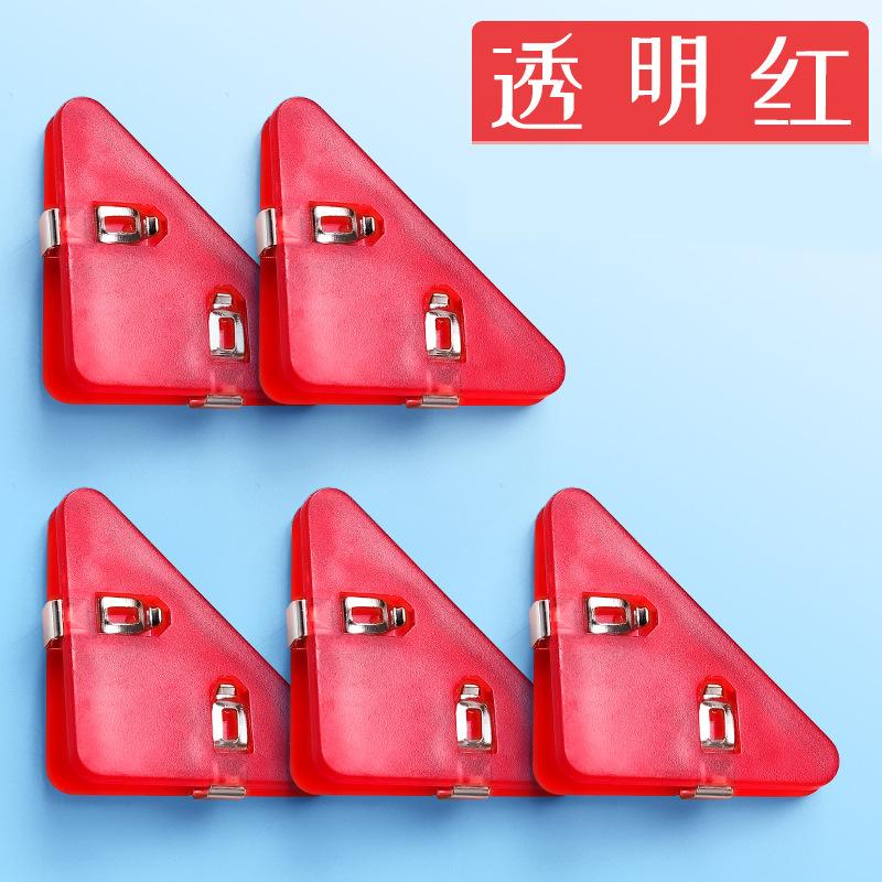30Pcs Transparent Triangle Corner Clips Plastic Colored Paper Clamps For Office School Test Document Organizing File Fixed Clips