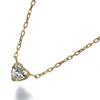 Used Aker Necklace Diamond Plire Heart Shape Single K18YG #190623 Greatly Reduced Item