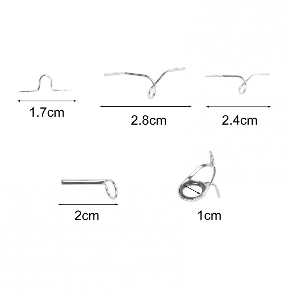 Fly Fishing Rod Guides Set Hard Guides And Tip Ring Hook Keeper For Rod Repair