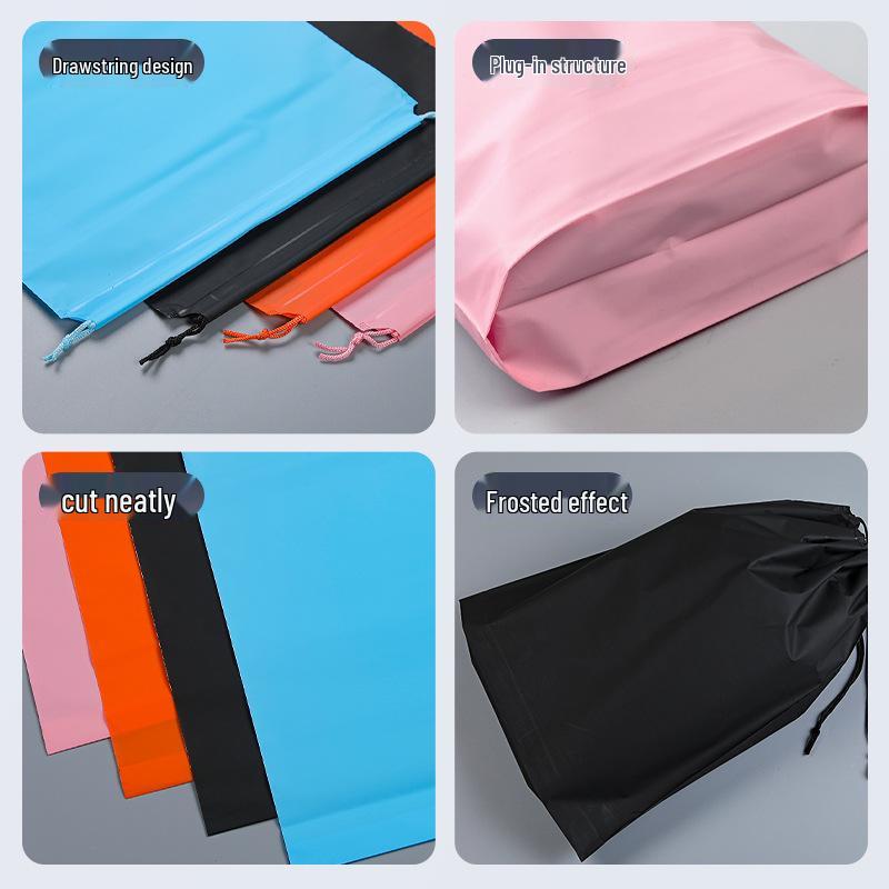 Frosted Black Drawstring Bag - Portable Sun Protection Travel & Storage Solution