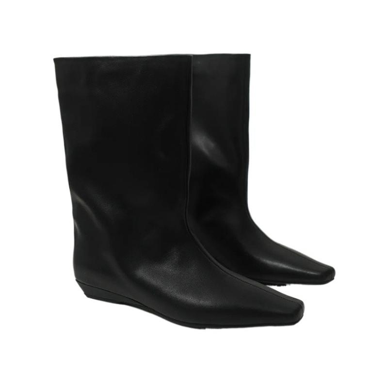 Fashion Elegant Women Ankle Boots Brand Party Fashion Boots 2025 Trend New Shoes Square Toe Flats Shoes Winter Knight's Gladiator Botas