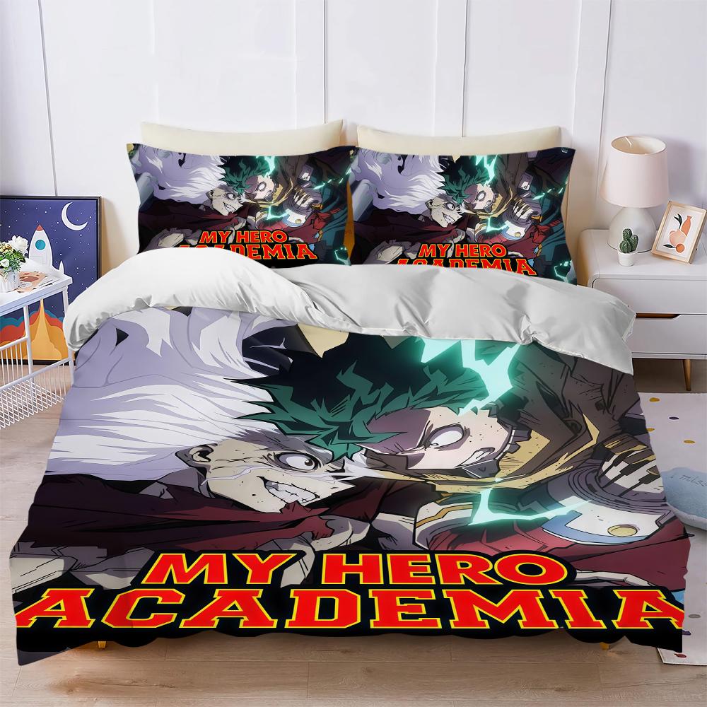 My Hero Academia Duvet Cover Set Soft Wash Bed 3 Piece Summer Comfortable Student Dormitory Home Baby Bedding Best seller