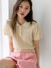 TINKNIT Linen Cable Puff Collar Knit_Beige