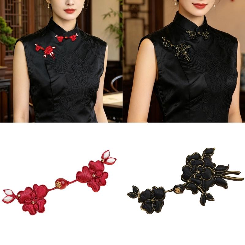 Chinese Styles Satins Frogs With Intricate Beadworks For Formal Styles