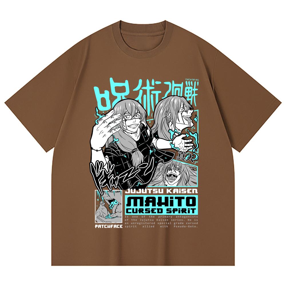 230 g/m² 100 % Baumwolle Jujutsu Kaisen V63 Mahito Print Unisex Schweres Baumwoll-T-Shirt