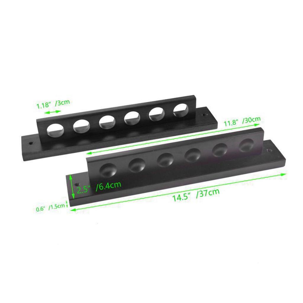 6 Pool Cue Wall Rack Wood Portable For Community Center Game Room Clubhouse