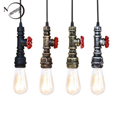 Loft industrial Iron water Pipe steam punk Vintage závěsná lampa kabel E27 led závěsná světla ložnice