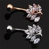 Stainless Steel Peacock Zircon  Belly Button Ring Navel Piercing Jewelry