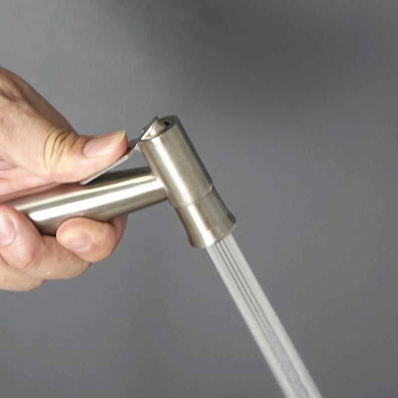 Stainless Steel Brushed Handheld Toilet Bidet Sprayer Kit Hand Bidet Shattaf for Bathroom Hand Shower Sprayer Head Self Cleaning