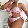 2026 Bedruckter sexy Träger-Bikini-Badeanzug in Übergröße für Damen