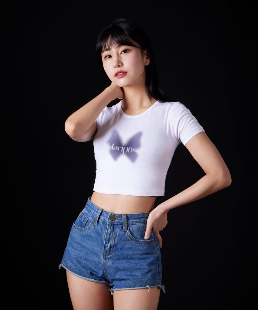 ASTRAL PROJECTION Mariposa Supima Spandex Crop Top_White