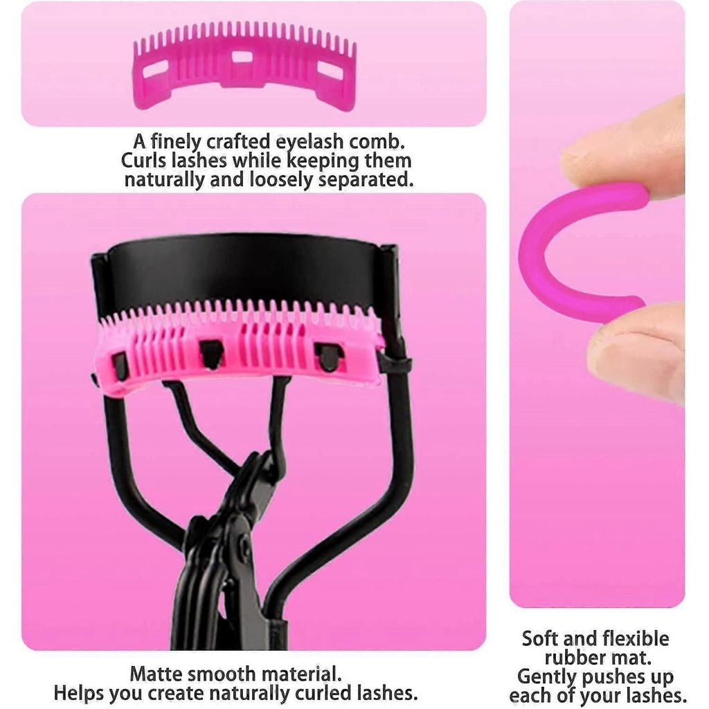 Eyelash Curlers with Comb Lash Curler with 5 Replacement Refills, 3 Combs, 10 Seconds Curl and Lifted Lashes Black and Purple
