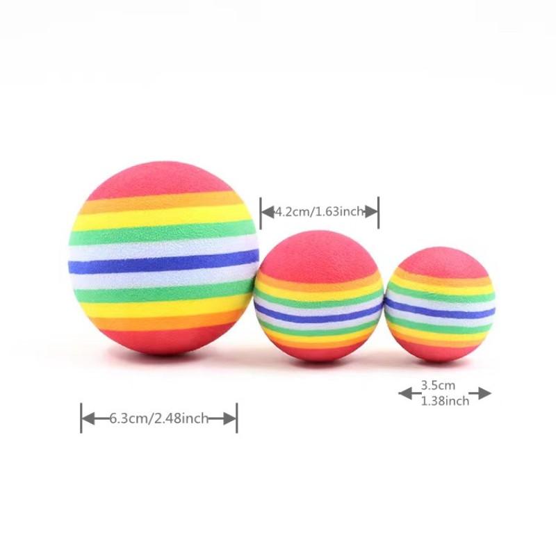 

10шт радужный мяч, цветной мяч, игрушечный мяч для кошек, пенопластовый ватный шарик, игрушечный мяч для домашних животных, игрушка для кошек, изделие для маленьких собак, неэластичный мяч S разноцветный