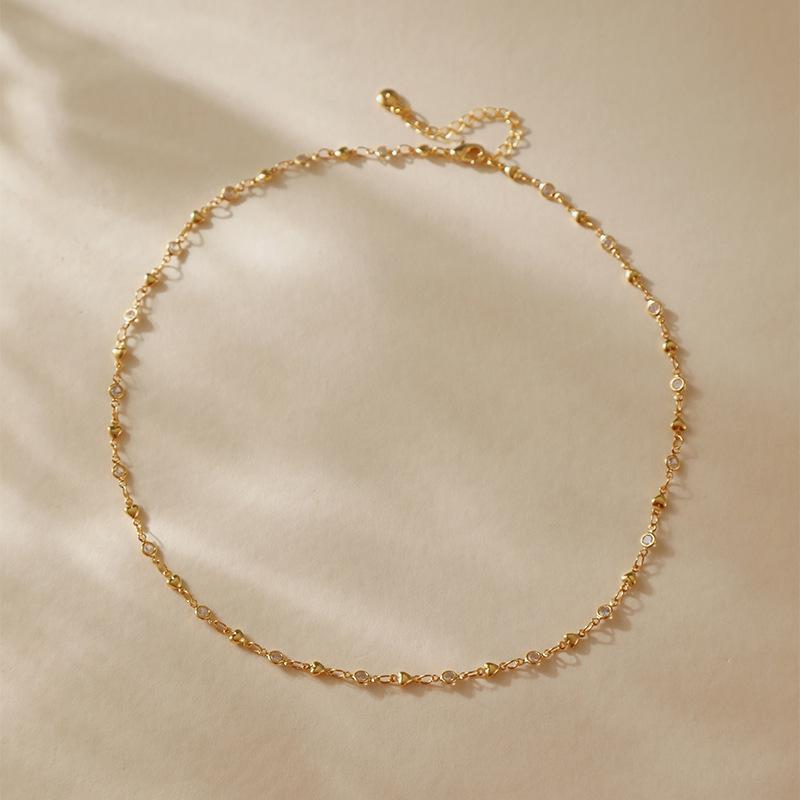 K Gold Plated Copper Devil Eye Heart Clavicle Chain Fashion Necklace For Women золотой