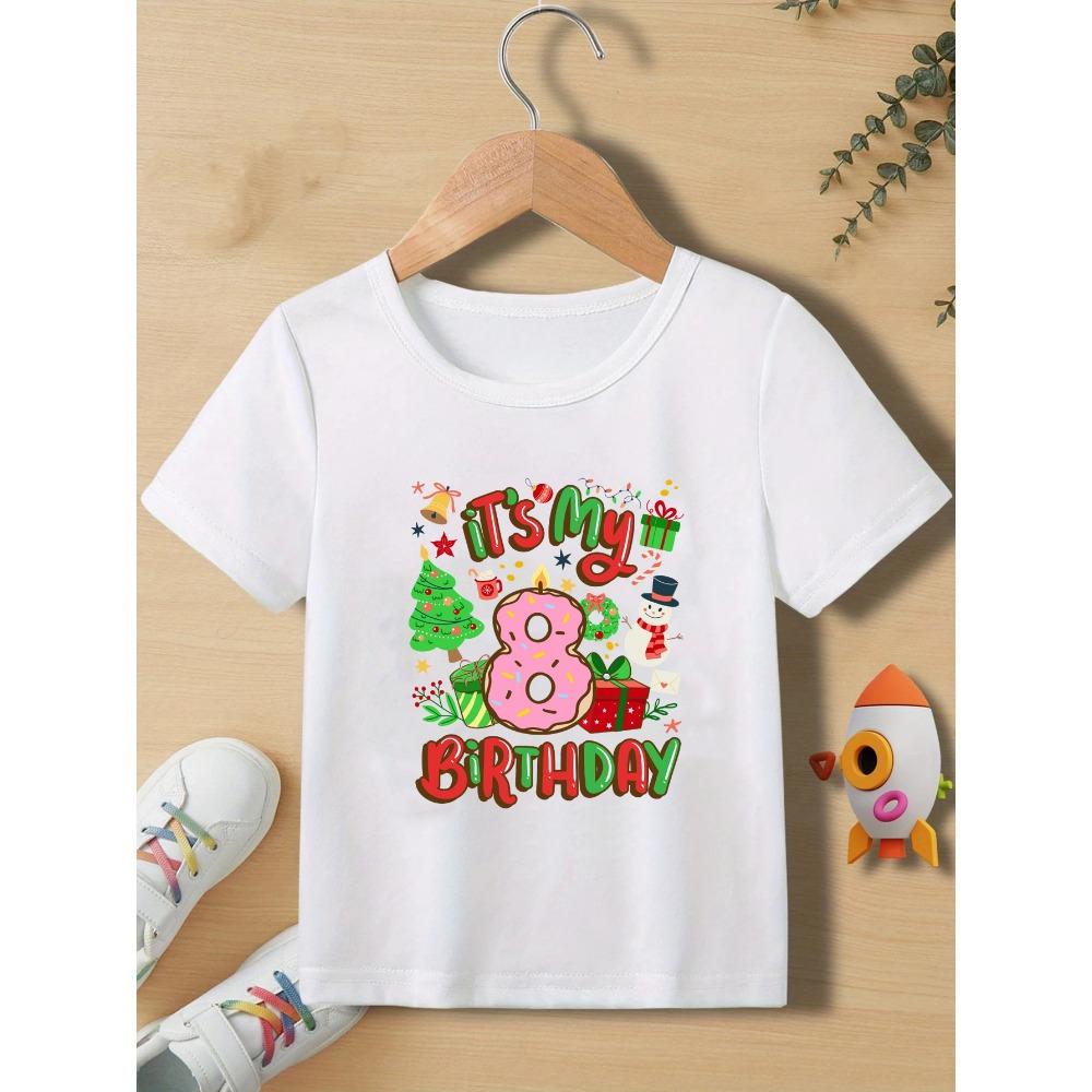 It'S My 2nd Birthday Christmas Snowman, Christmas Print Birthday Numbers 1-9 Years Old Merry Xmas T-Shirt Boys Cute Toddler
