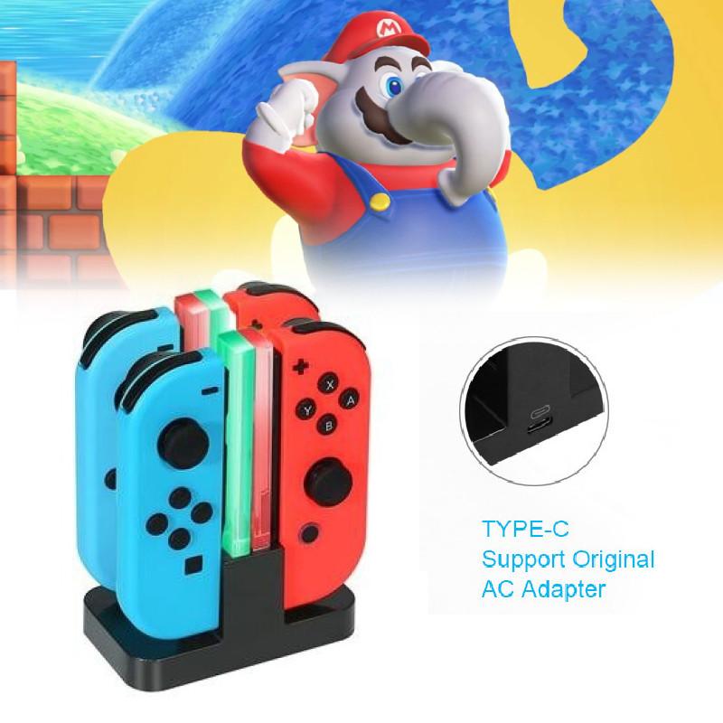 Colorful Switch Charging Dock For Joycon Controllers With Four Ports And Stylish Design