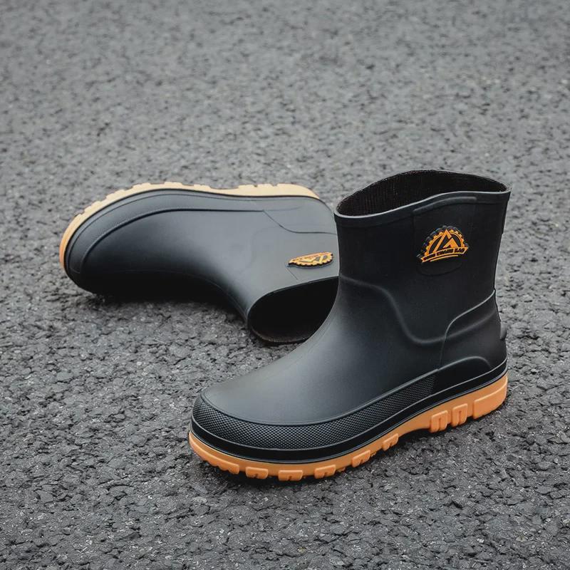 Men's Waterproof Non-Slip Mid-Tube Fashion Rain Boots