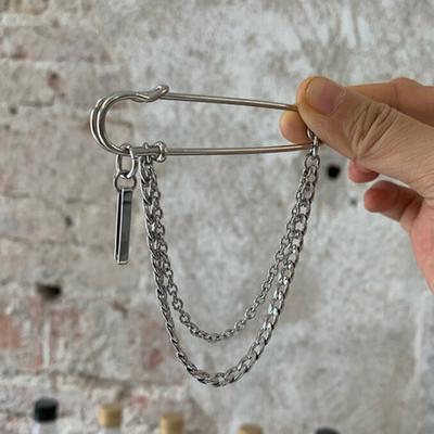 1Pc Unisex Classic Chain Pin Brooches  Bf Punk Hip Hop Jewelry Gifts