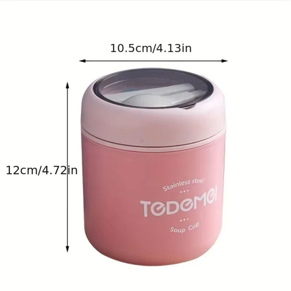 Portable Stainless Steel Lunch Box Leak-Proof Thermal Soup Container Vacuum Cup  Office Lunch