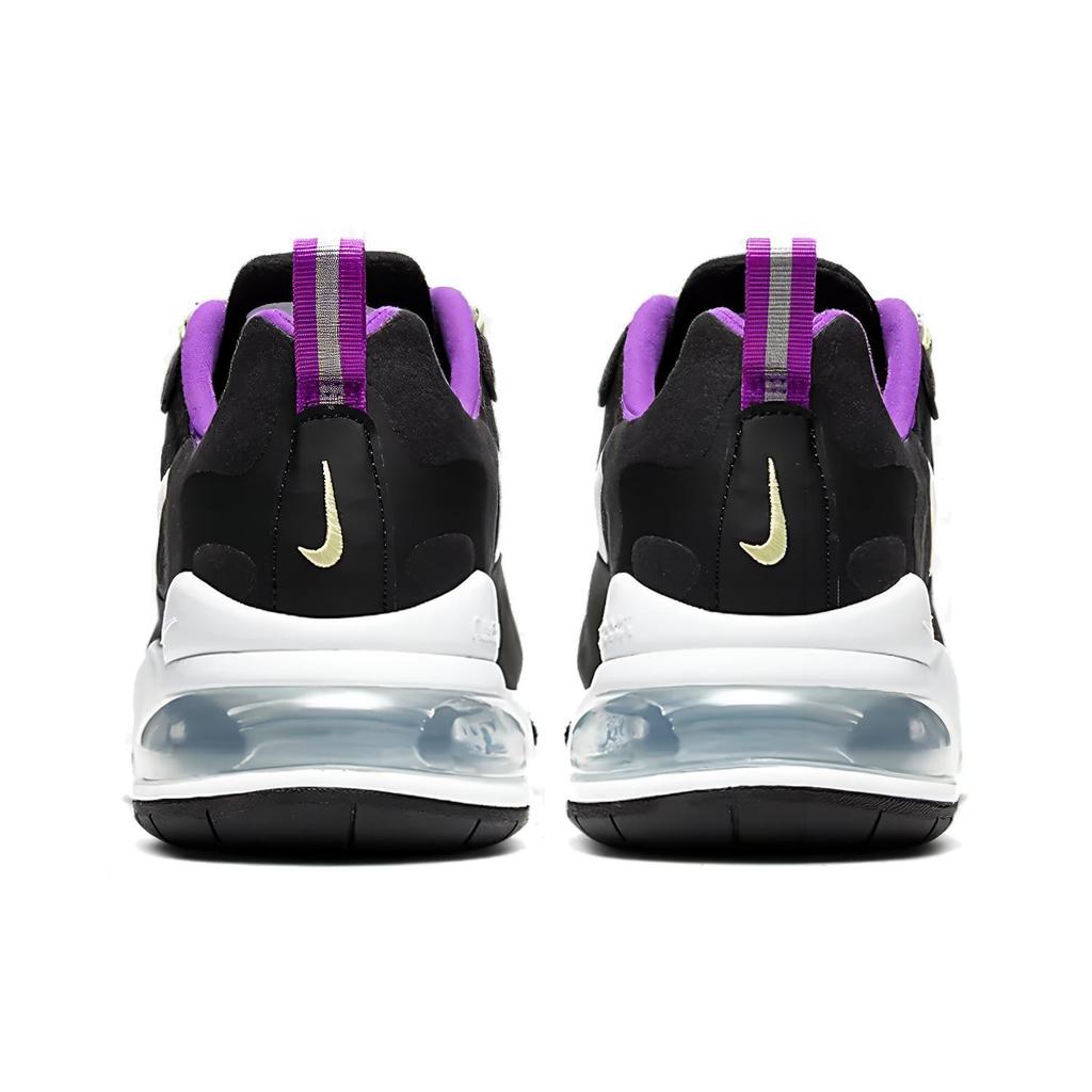 Nike Womens Air Max 270 React SE 'Black White Vivid Purple' (women's sizes) Black / White / White / Vivid Purple Running Shoes CV7956 011