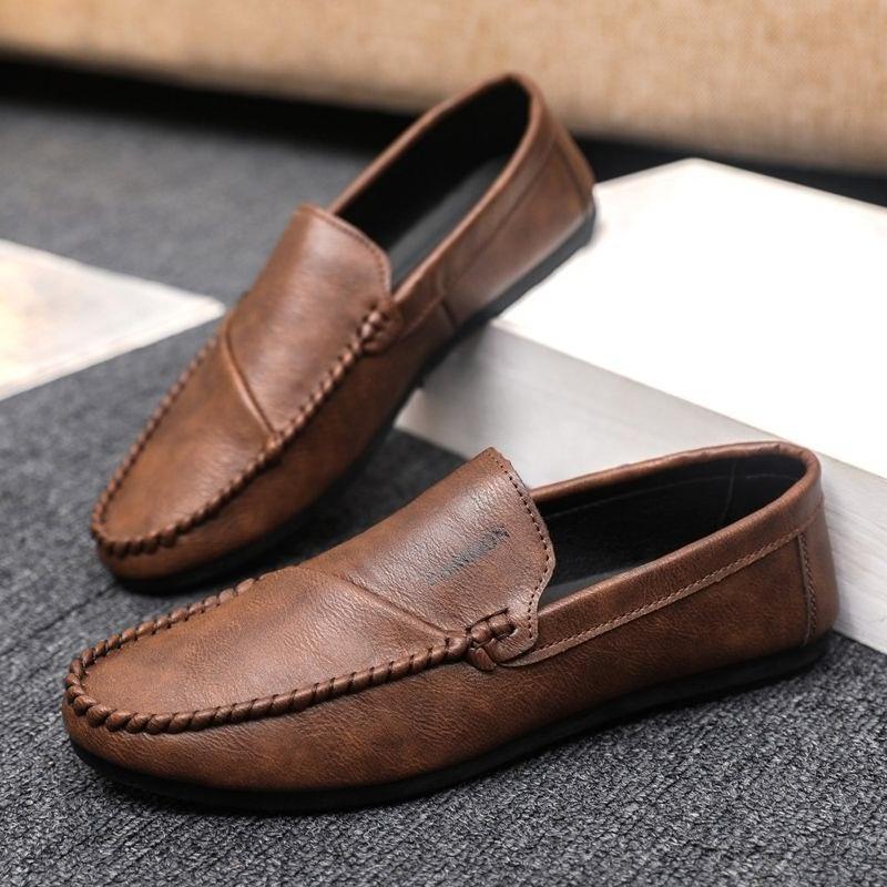 Mode Slipper Low-Top Nicht Britischer Stil Herren Freizeitschuh Bequemer Preis Social Sale In Aktion Größe 44 Gängige Herren Lederschuhe